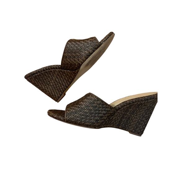 Veronica Beard Dali Brown Raffia Wedges Sandals Size Size 9.5 - Picture 3 of 8